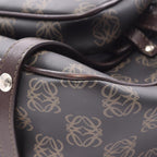 Loewe Handbag Anagram Black Brown Canvas Leather — view 8