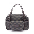 Loewe Handbag Anagram Black Brown Canvas Leather