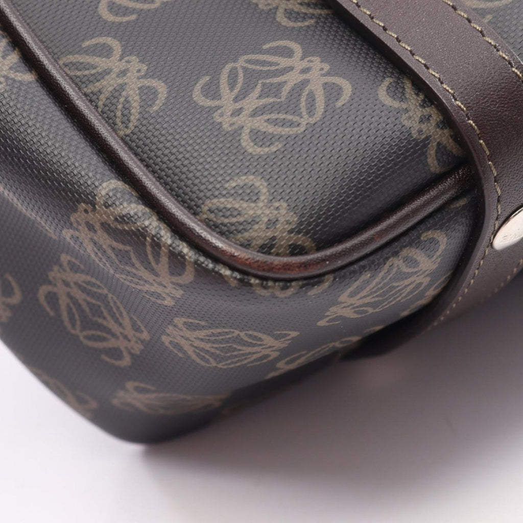 Loewe Handbag Anagram Black Brown Canvas Leather — view 6