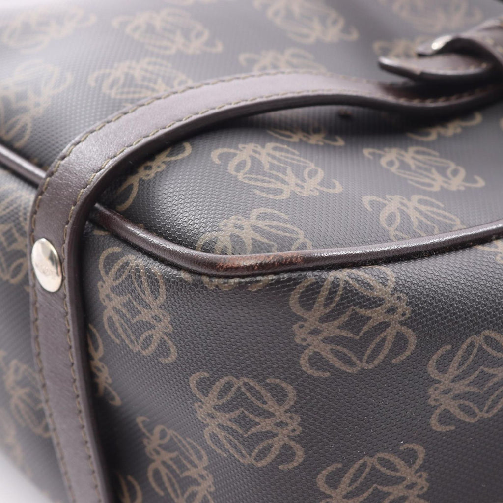 Loewe Handbag Anagram Black Brown Canvas Leather — view 7