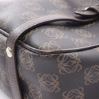 Loewe Handbag Anagram Black Brown Canvas Leather — view 7