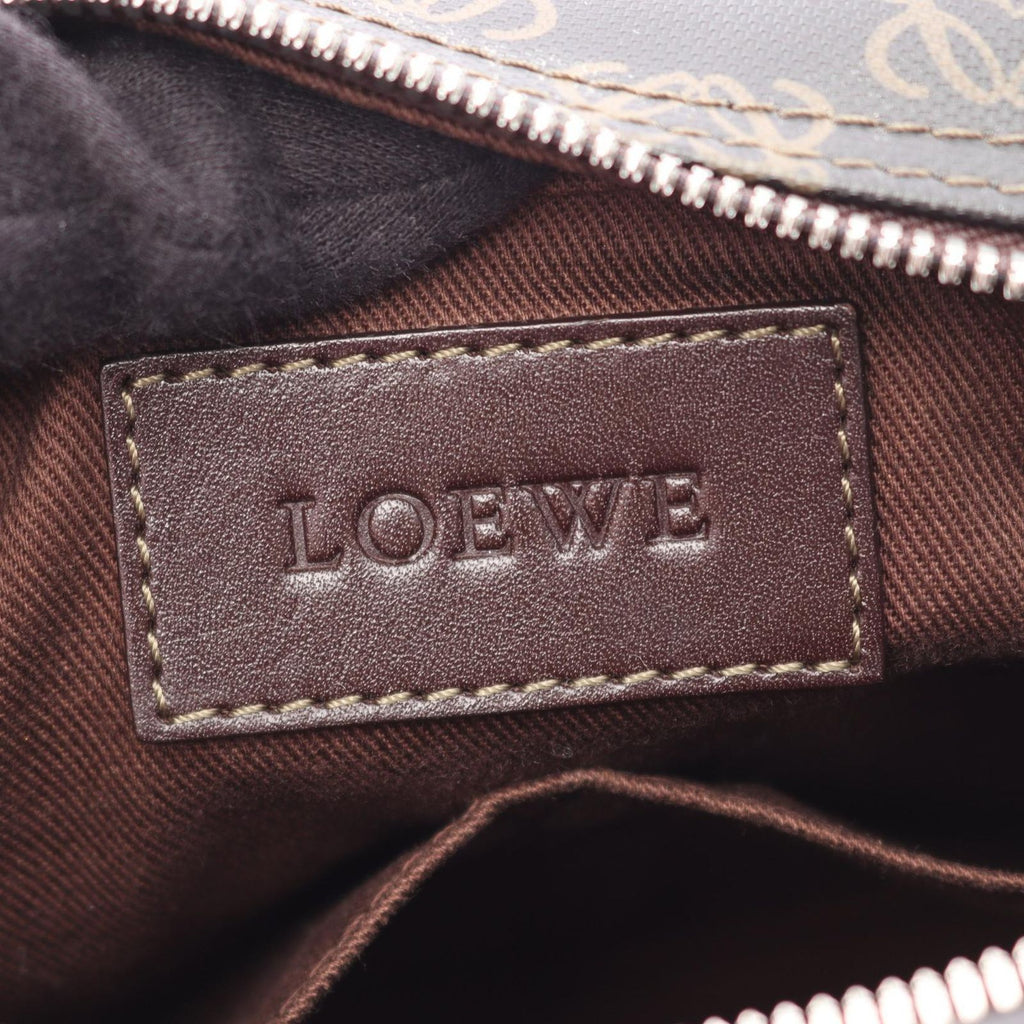 Loewe Handbag Anagram Black Brown Canvas Leather — view 4