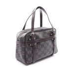 Loewe Handbag Anagram Black Brown Canvas Leather — view 2