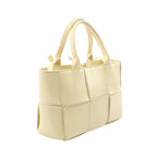Bottega Veneta Tote Mini Arco 2-Way Lemon Yellow Leather Maxi Intrecciato — view 2