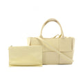 Bottega Veneta Tote Mini Arco 2-Way Lemon Yellow Leather Maxi Intrecciato