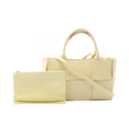 Bottega Veneta Tote Mini Arco 2-Way Lemon Yellow Leather Maxi Intrecciato