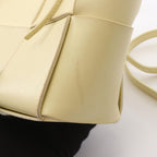 Bottega Veneta Tote Mini Arco 2-Way Lemon Yellow Leather Maxi Intrecciato — view 9