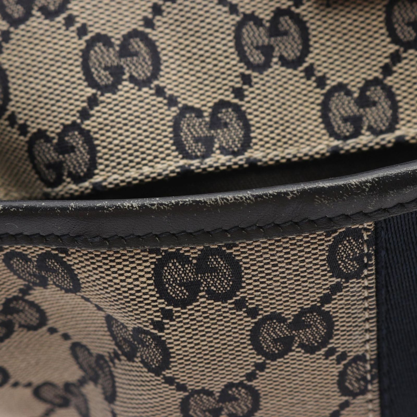 Gucci Shoulder Bag Sherry Line GG Canvas Beige Navy — view 7