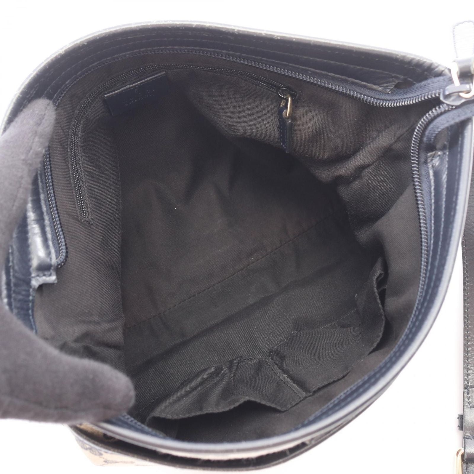 Gucci Shoulder Bag Sherry Line GG Canvas Beige Navy — view 3