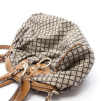 Gucci Handbag Ski 2-Way Beige Camel Canvas Leather Diamante — view 6