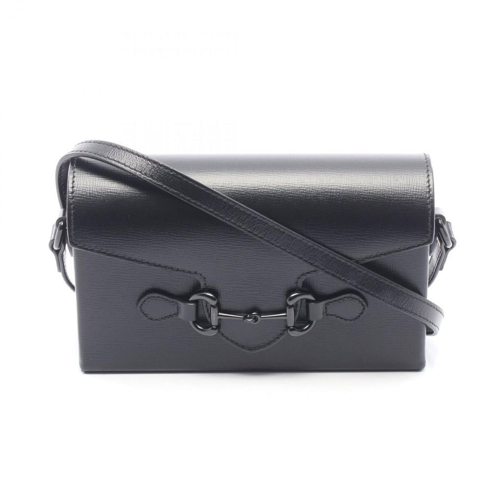 Gucci Shoulder Bag Horsebit Black Leather Mini