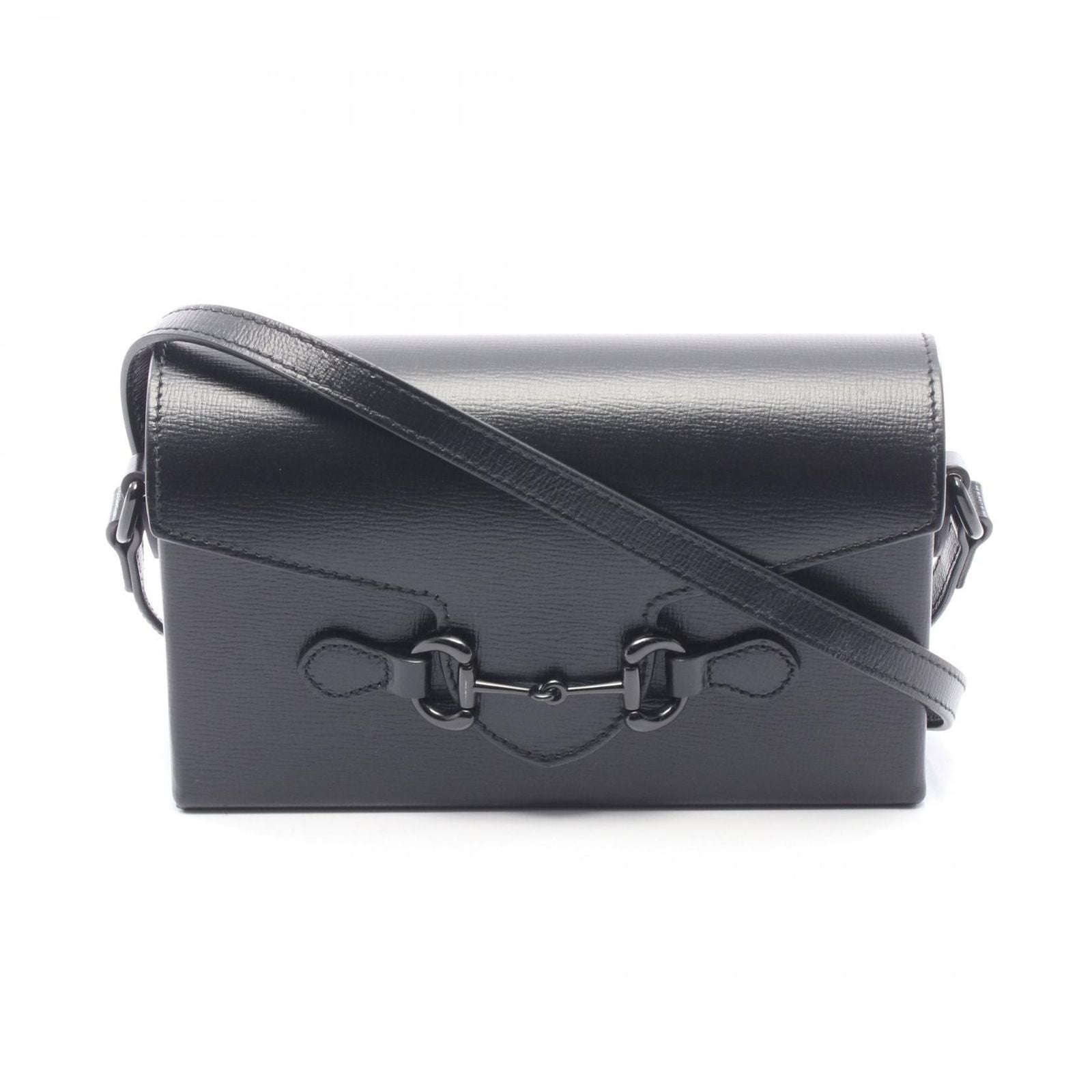 Gucci Shoulder Bag Horsebit Black Leather Mini