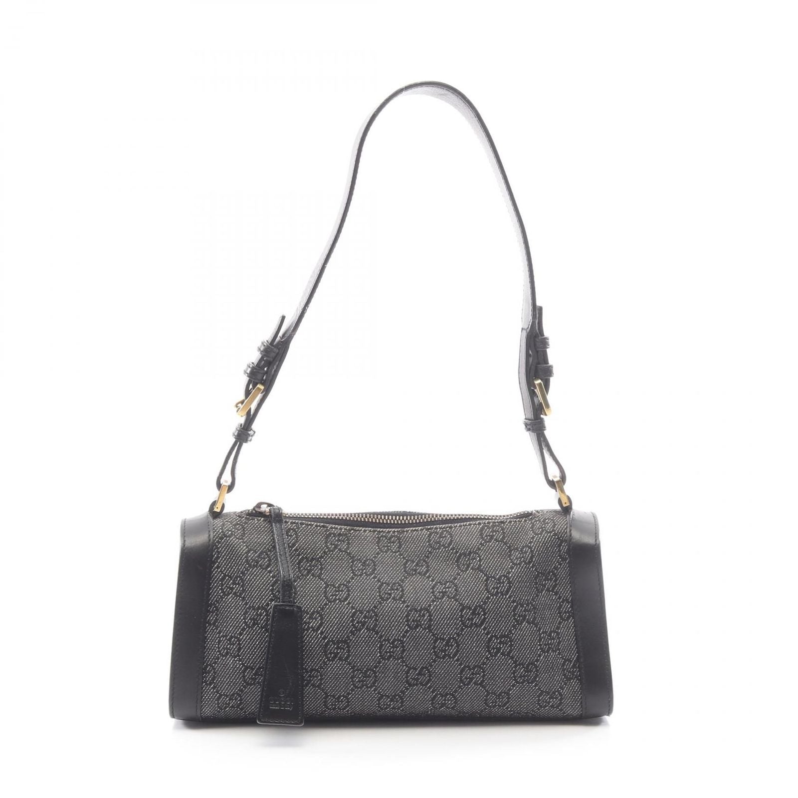 Gucci Shoulder Bag GG Pattern Black Denim Mini