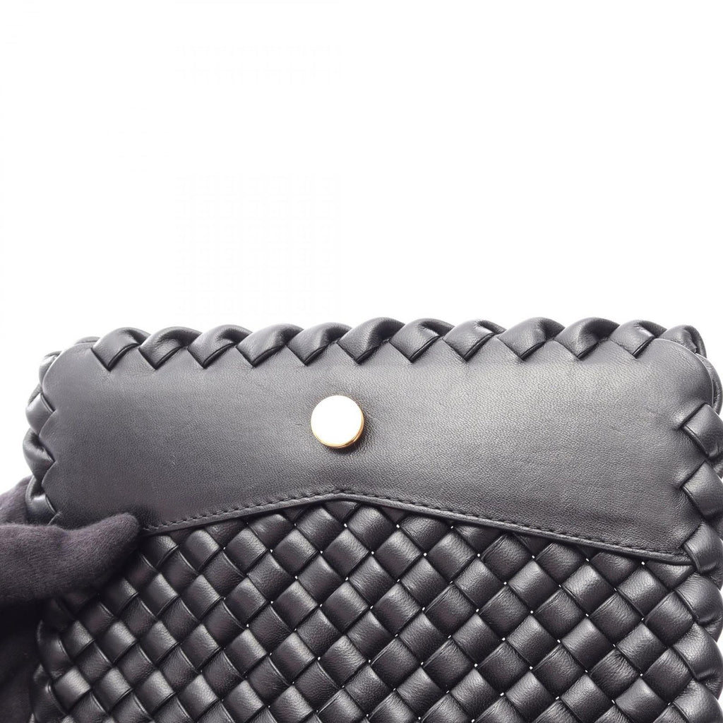 Bottega Veneta Shoulder Bag Intrecciato Small Cobble Black Leather — view 6