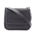 Bottega Veneta Shoulder Bag Intrecciato Small Cobble Black Leather