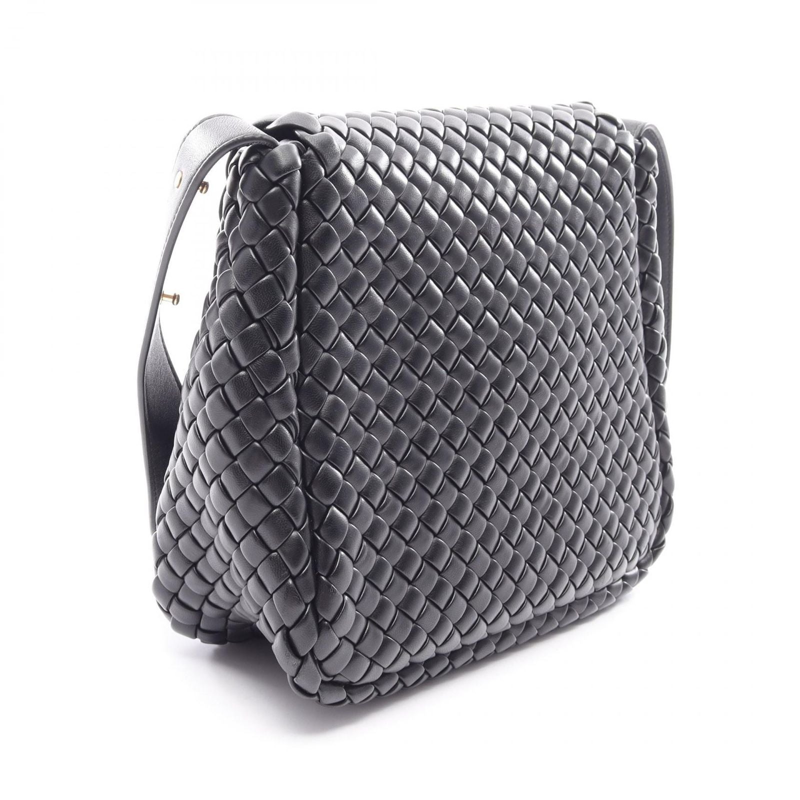 Bottega Veneta Shoulder Bag Intrecciato Small Cobble Black Leather — view 2