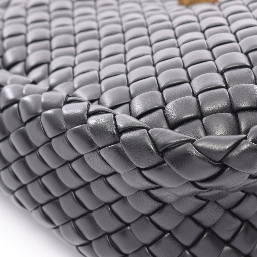 Bottega Veneta Shoulder Bag Intrecciato Small Cobble Black Leather — view 7