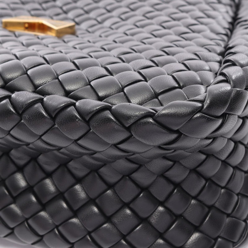 Bottega Veneta Shoulder Bag Intrecciato Small Cobble Black Leather — view 9