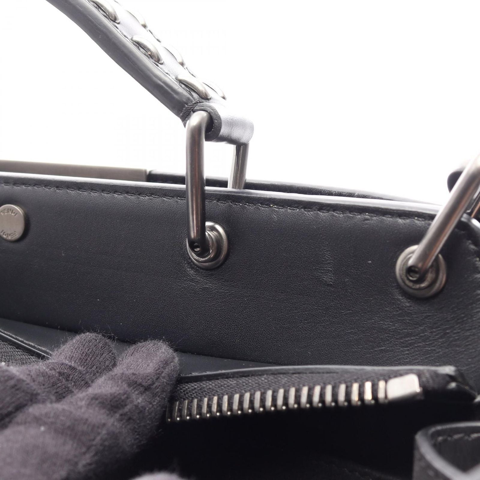 Fendi Handbag Peekaboo ISeeU 2-Way Black Leather — view 9