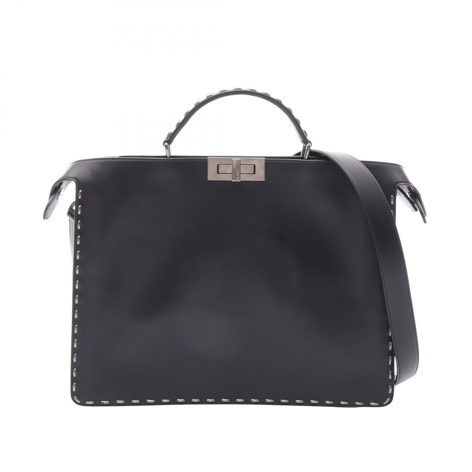 Fendi Handbag Peekaboo ISeeU 2-Way Black Leather