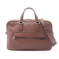 Gucci Briefcase Interlocking 2-Way Brown Leather