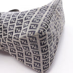 Fendi Shoulder Bag Mamma Bucket Zucchino Ivory Navy Canvas Leather — view 7