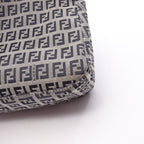 Fendi Shoulder Bag Mamma Bucket Zucchino Ivory Navy Canvas Leather — view 8