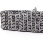 Fendi Shoulder Bag Mamma Bucket Zucchino Ivory Navy Canvas Leather — view 6