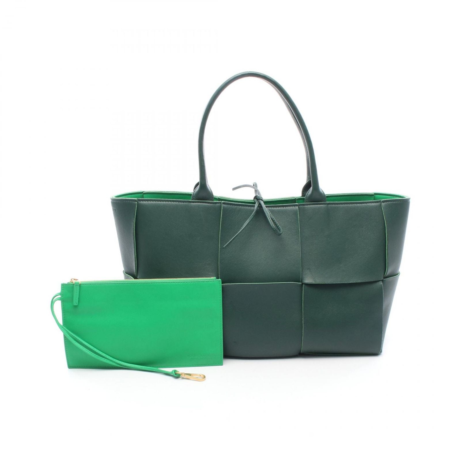 Bottega Veneta Tote the Arco Large Maxi Intrecciato Green Leather