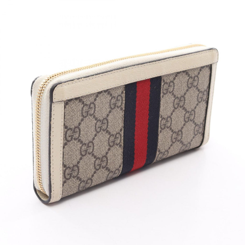Gucci Round Wallet Ophidia GG Supreme Sherry Line Off White Beige Leather — view 2