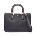 Fendi Handbag FF Tote Small 2-Way Black Leather Selleria