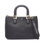 Fendi Handbag FF Tote Small 2-Way Black Leather Selleria