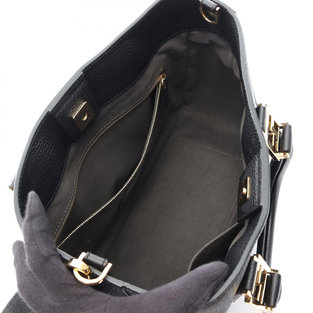 Fendi Handbag FF Tote Small 2-Way Black Leather Selleria — view 3
