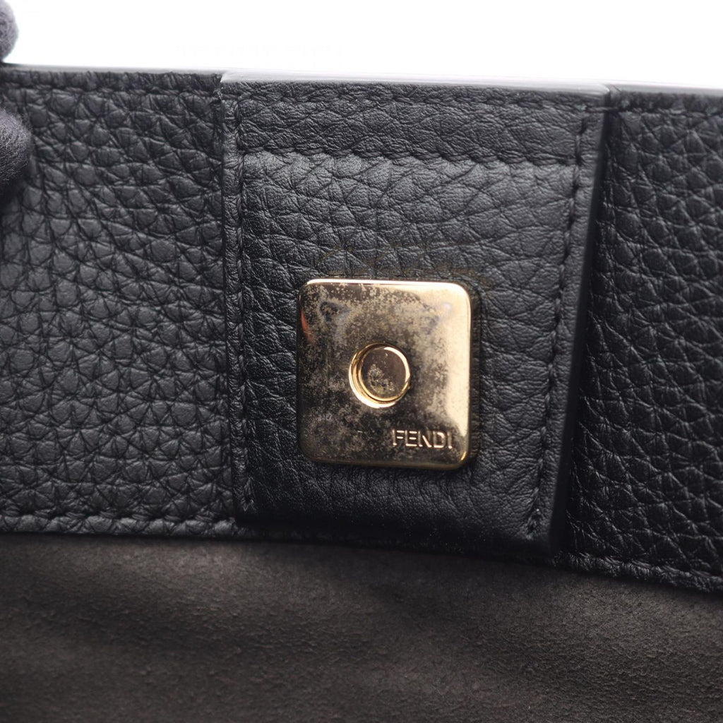 Fendi Handbag FF Tote Small 2-Way Black Leather Selleria — view 6