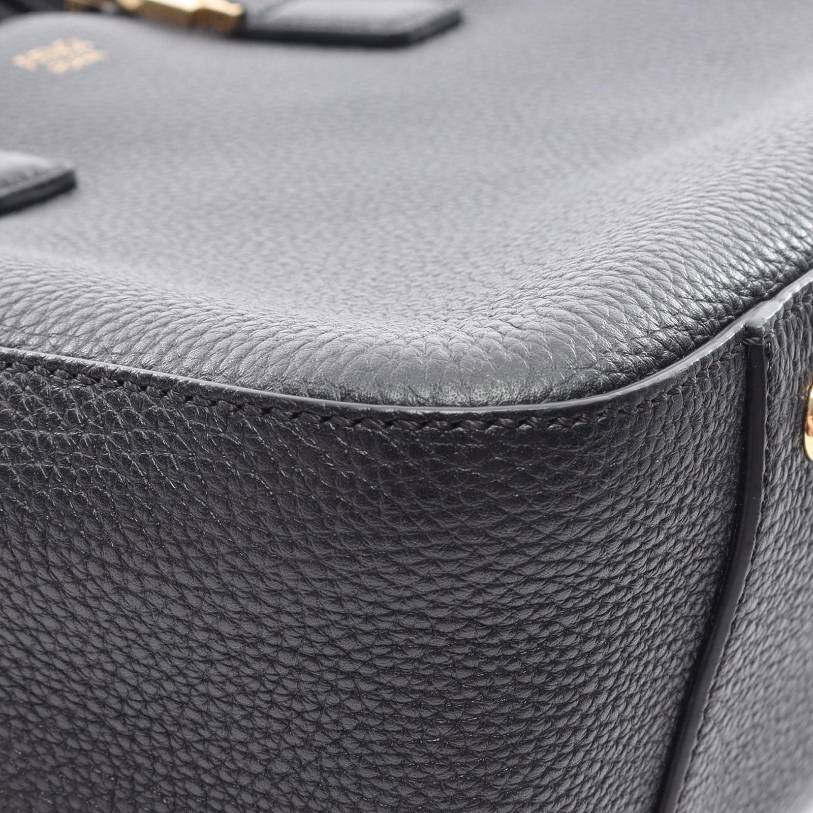 Fendi Handbag FF Tote Small 2-Way Black Leather Selleria — view 7