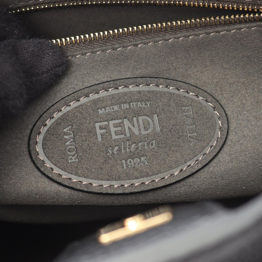 Fendi Handbag FF Tote Small 2-Way Black Leather Selleria — view 4