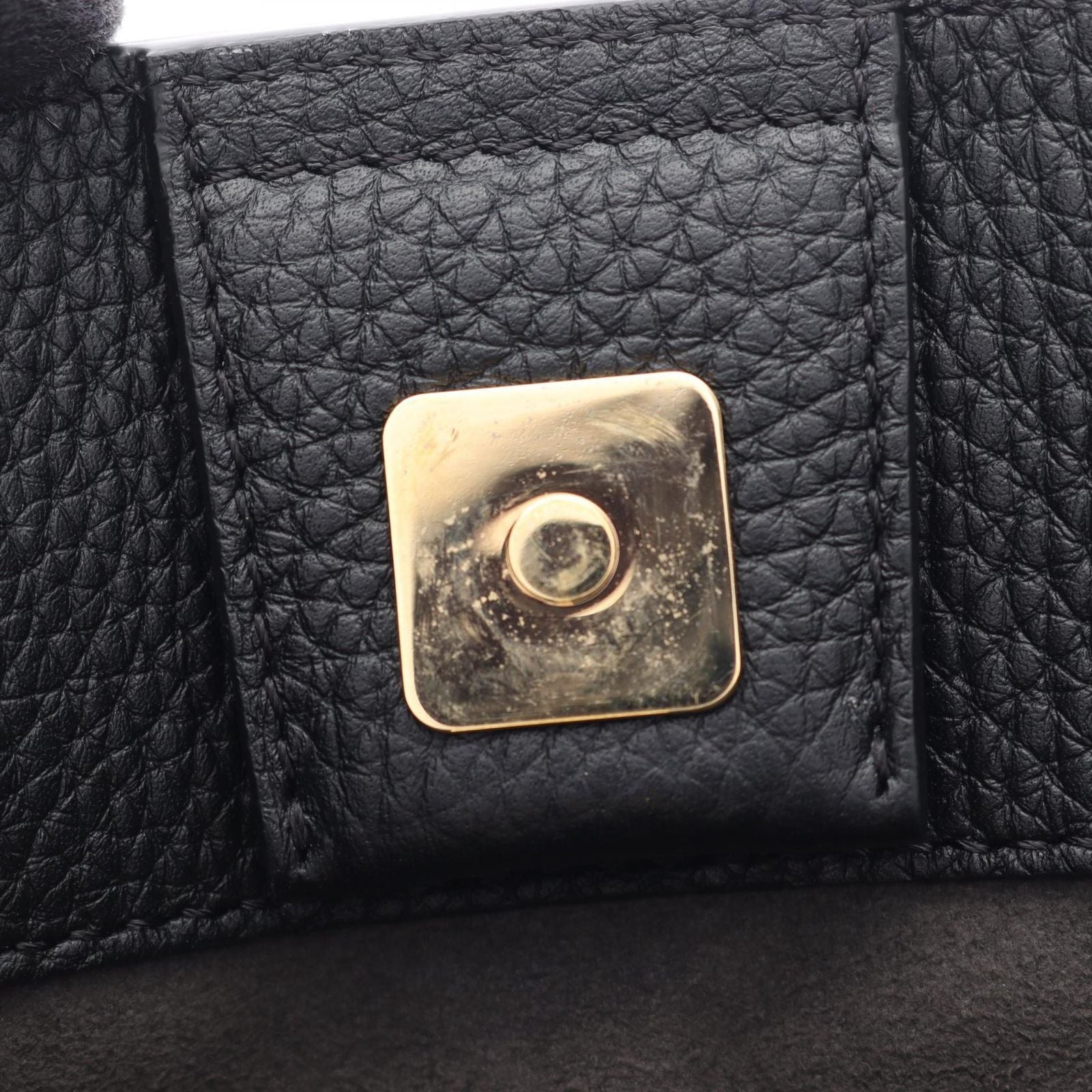 Fendi Handbag FF Tote Small 2-Way Black Leather Selleria — view 5