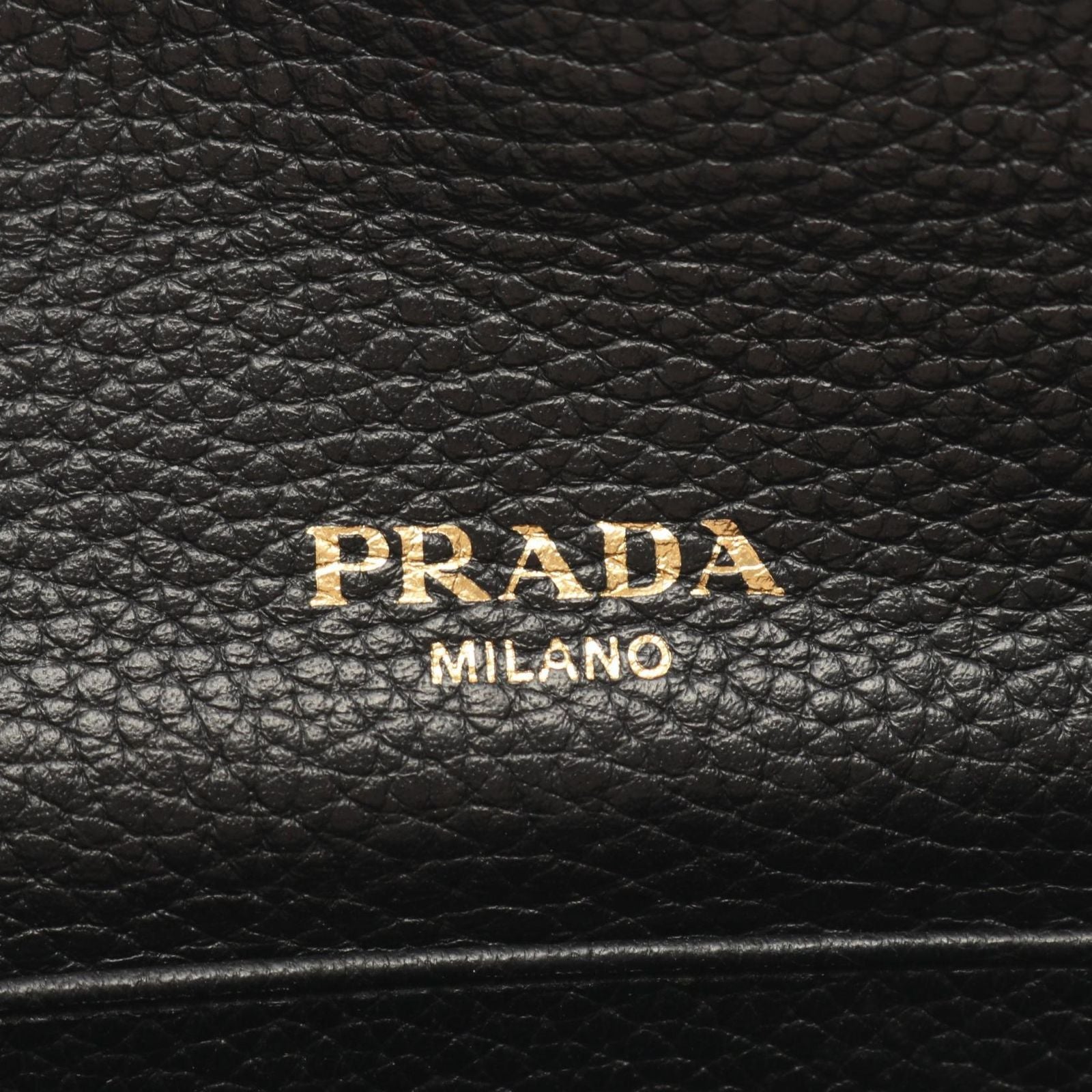 Prada Bifold Wallet Vitello Grain Envelope Black Leather Move — view 5