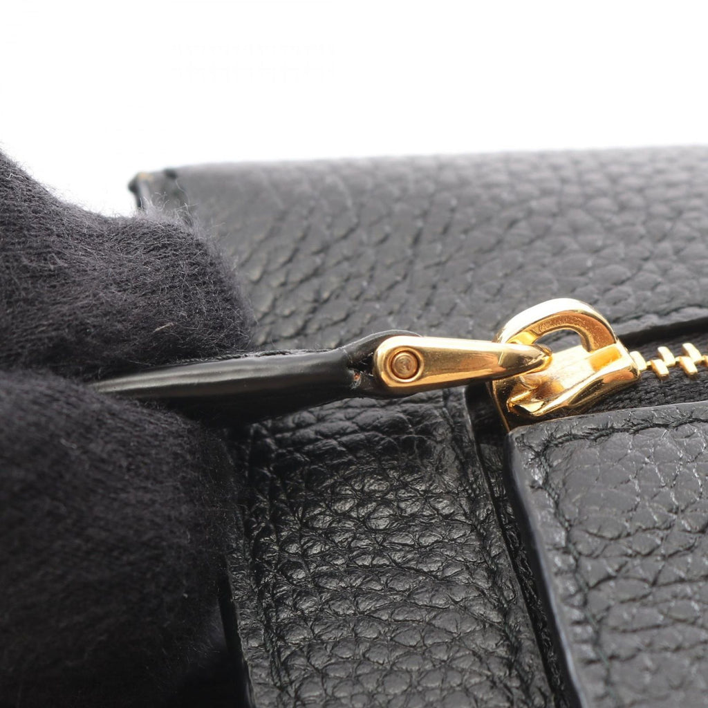 Prada Bifold Wallet Vitello Grain Envelope Black Leather Move — view 8