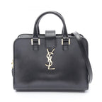 Saint Laurent Paris Handbag YSL Line Baby Monogram Cabas 2-Way Black Leather