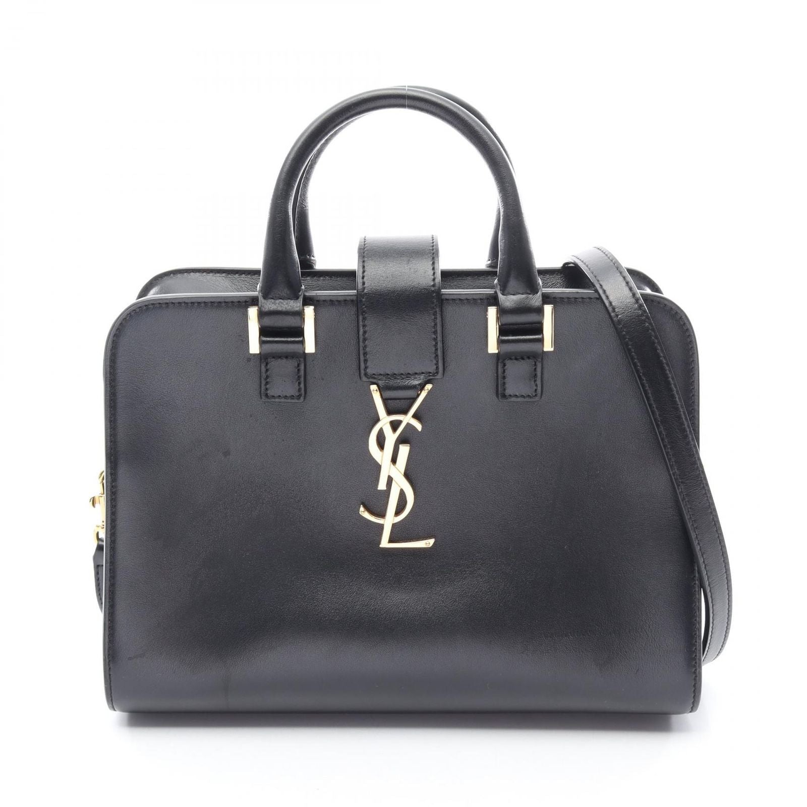Saint Laurent Paris Handbag YSL Line Baby Monogram Cabas 2-Way Black Leather