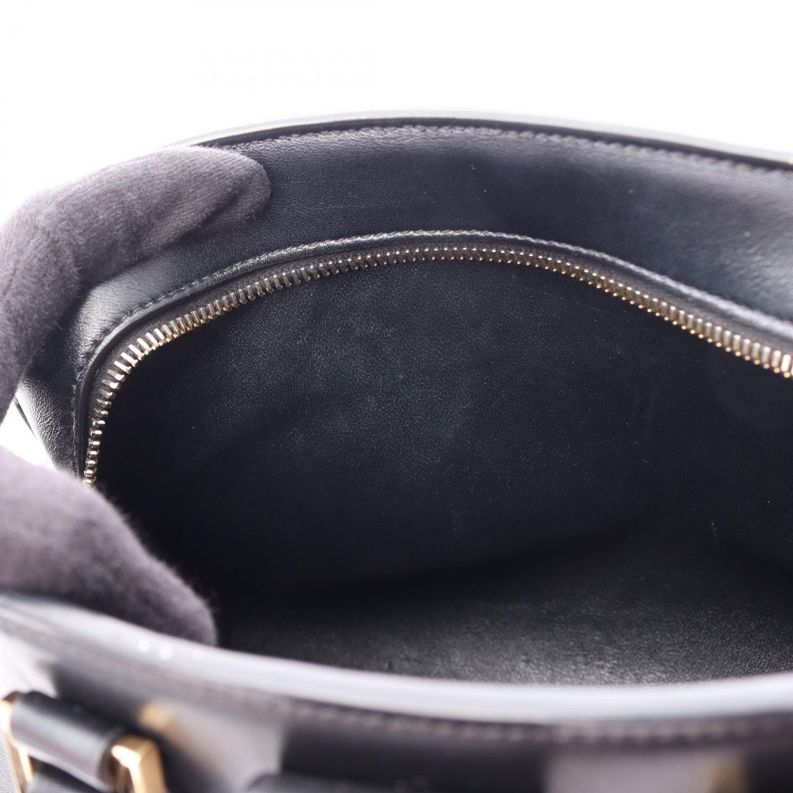 Saint Laurent Paris Handbag YSL Line Baby Monogram Cabas 2-Way Black Leather — view 7