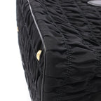 Prada Tote Tessuto Gaufre' 2-Way Black Nylon Leather Gathered — view 5