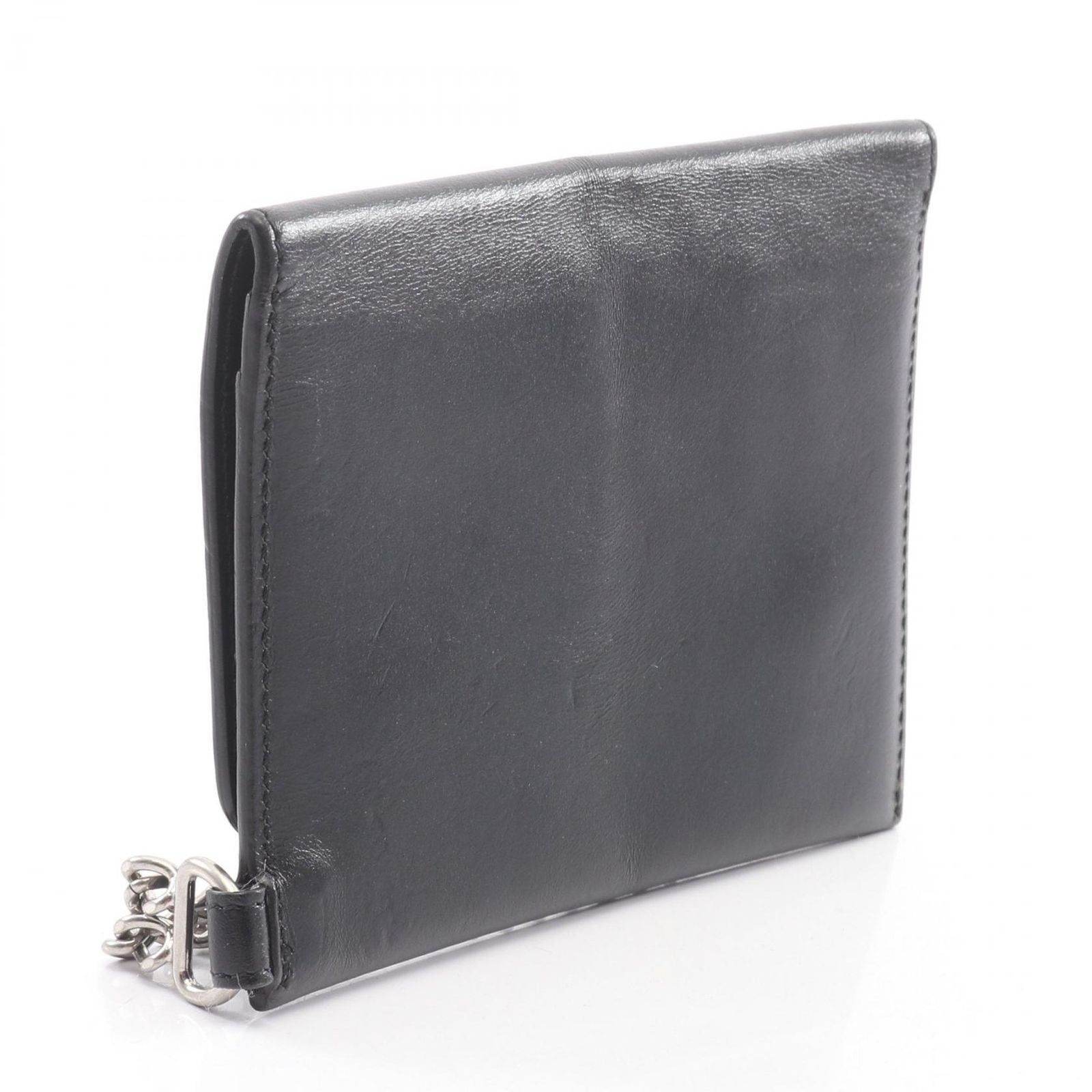 Celine Billfold Biker Chain Wallet Black Leather Shoulder — view 2