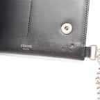 Celine Billfold Biker Chain Wallet Black Leather Shoulder — view 5