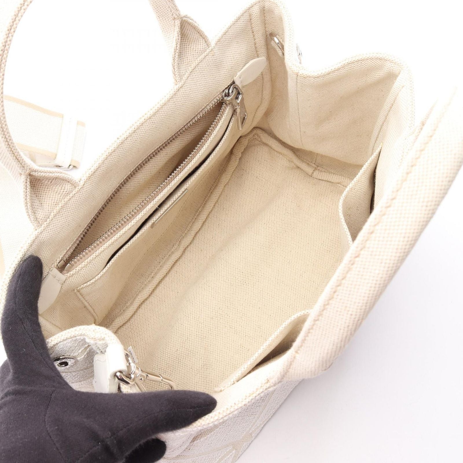 Prada Tote Canapa 2-Way Natural Canvas — view 3