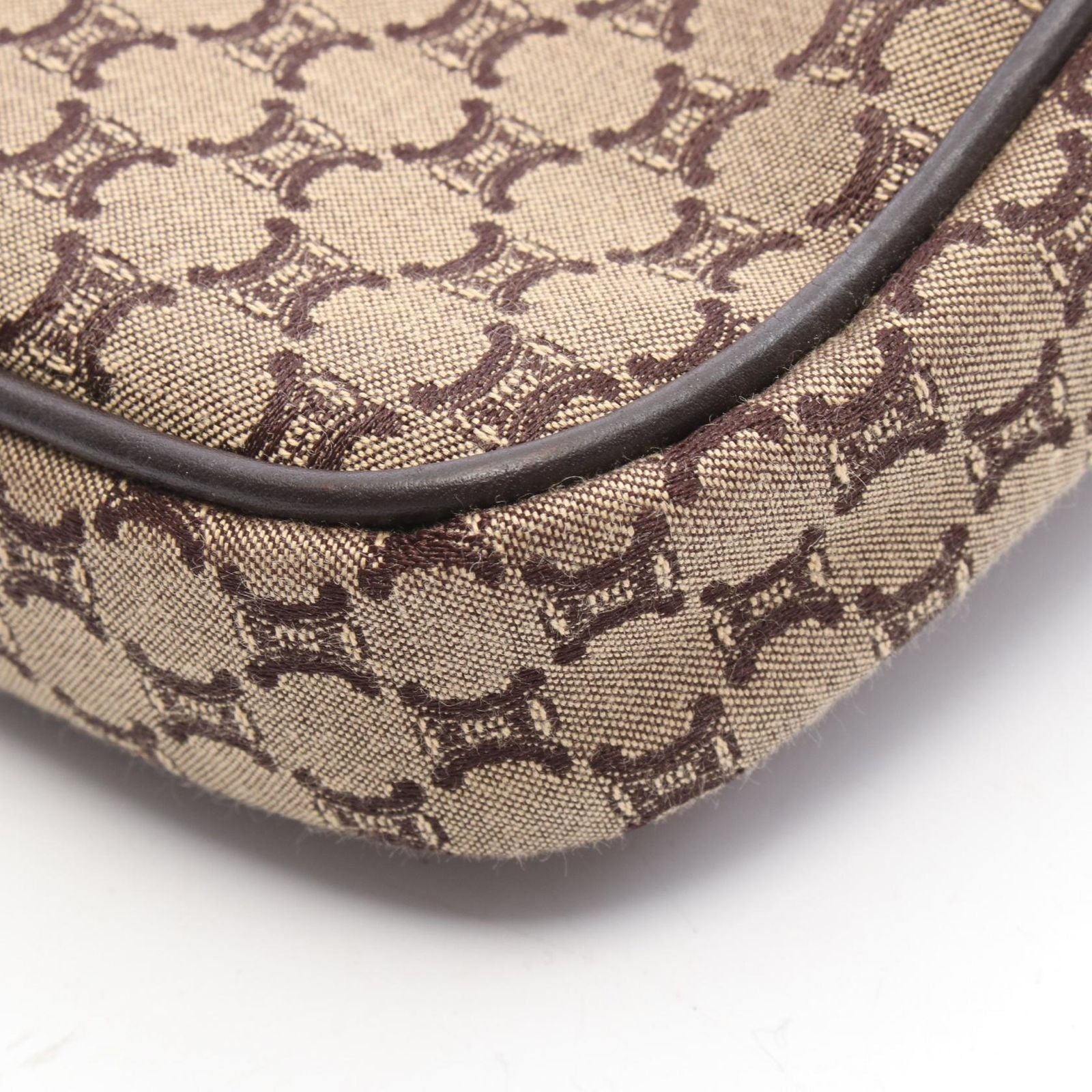 Celine Shoulder Bag Macadam Beige Canvas Leather Mini — view 5