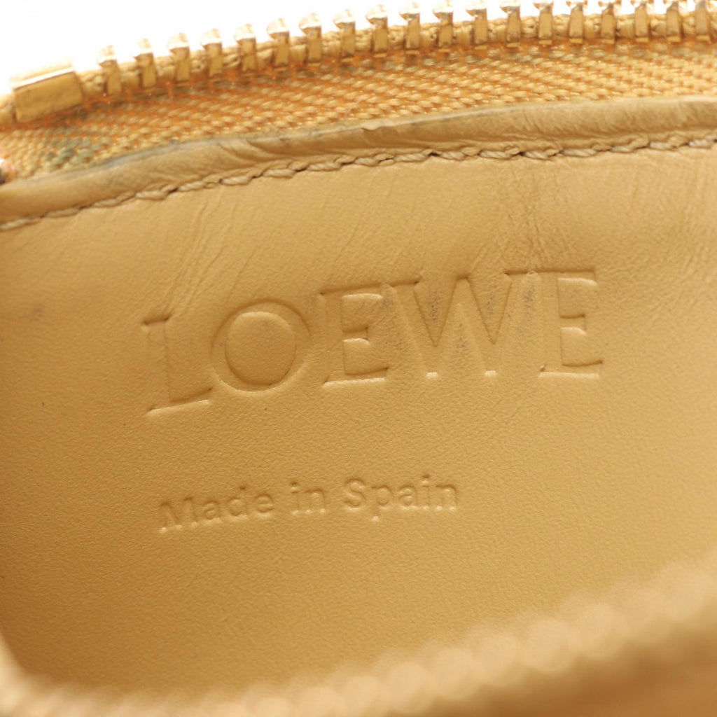 Loewe Coin Case Puzzle Card Holder Mustard White Leather — view 4