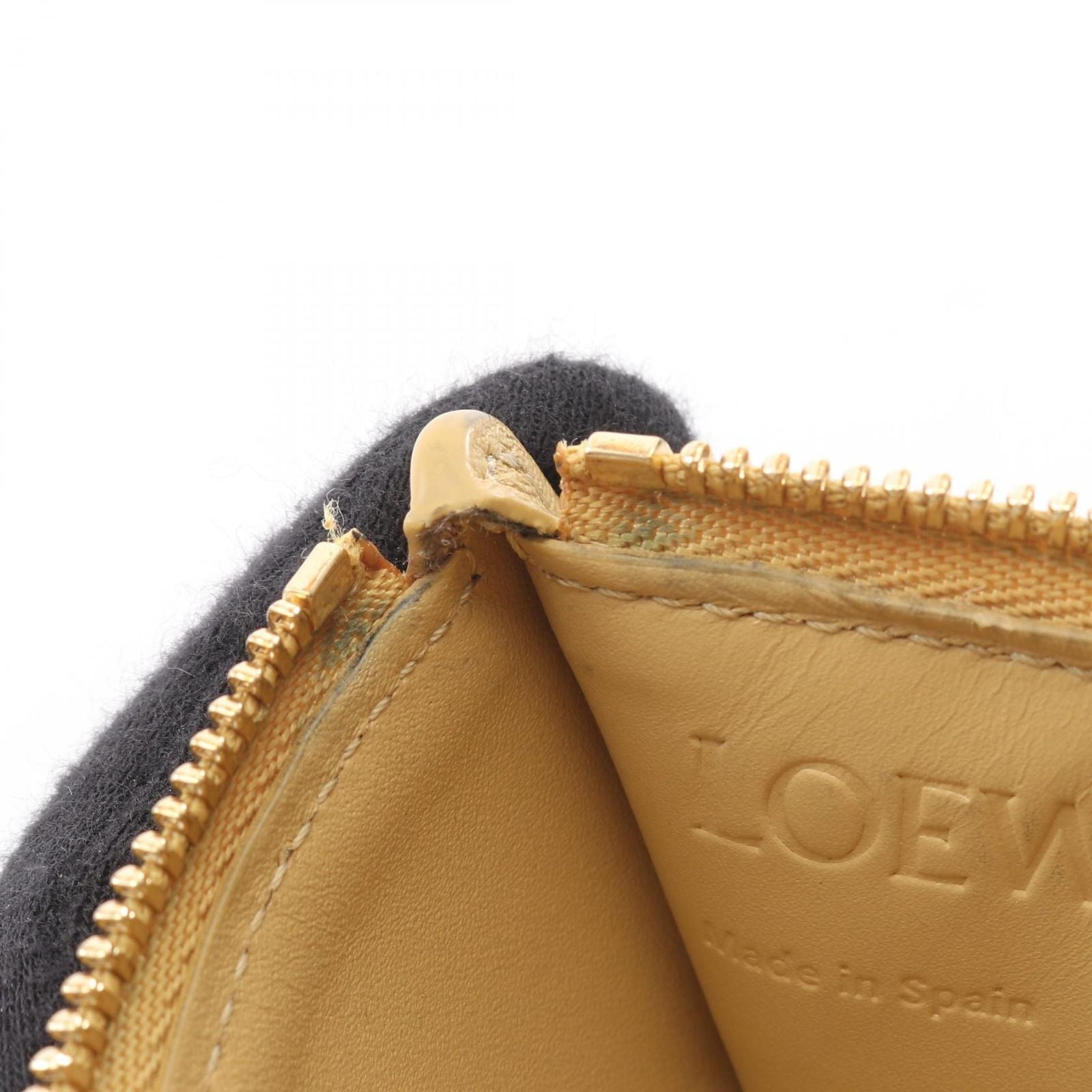 Loewe Coin Case Puzzle Card Holder Mustard White Leather — view 6