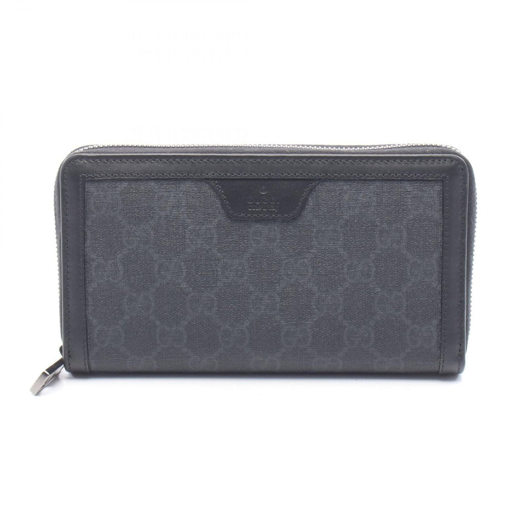 Gucci Round Wallet GG Supreme Black Leather